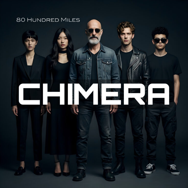 Copertina del singolo strumentale CHIMERA degli 80 Hundred Miles, artwork fantasy prog metal