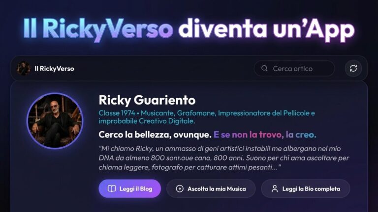 Il RickyVerso diventa una Web App (e sì, la puoi installare sul telefono)